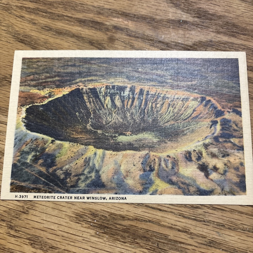 Vintage Postcard Meteor Crater Near Winslow Arizona Posted